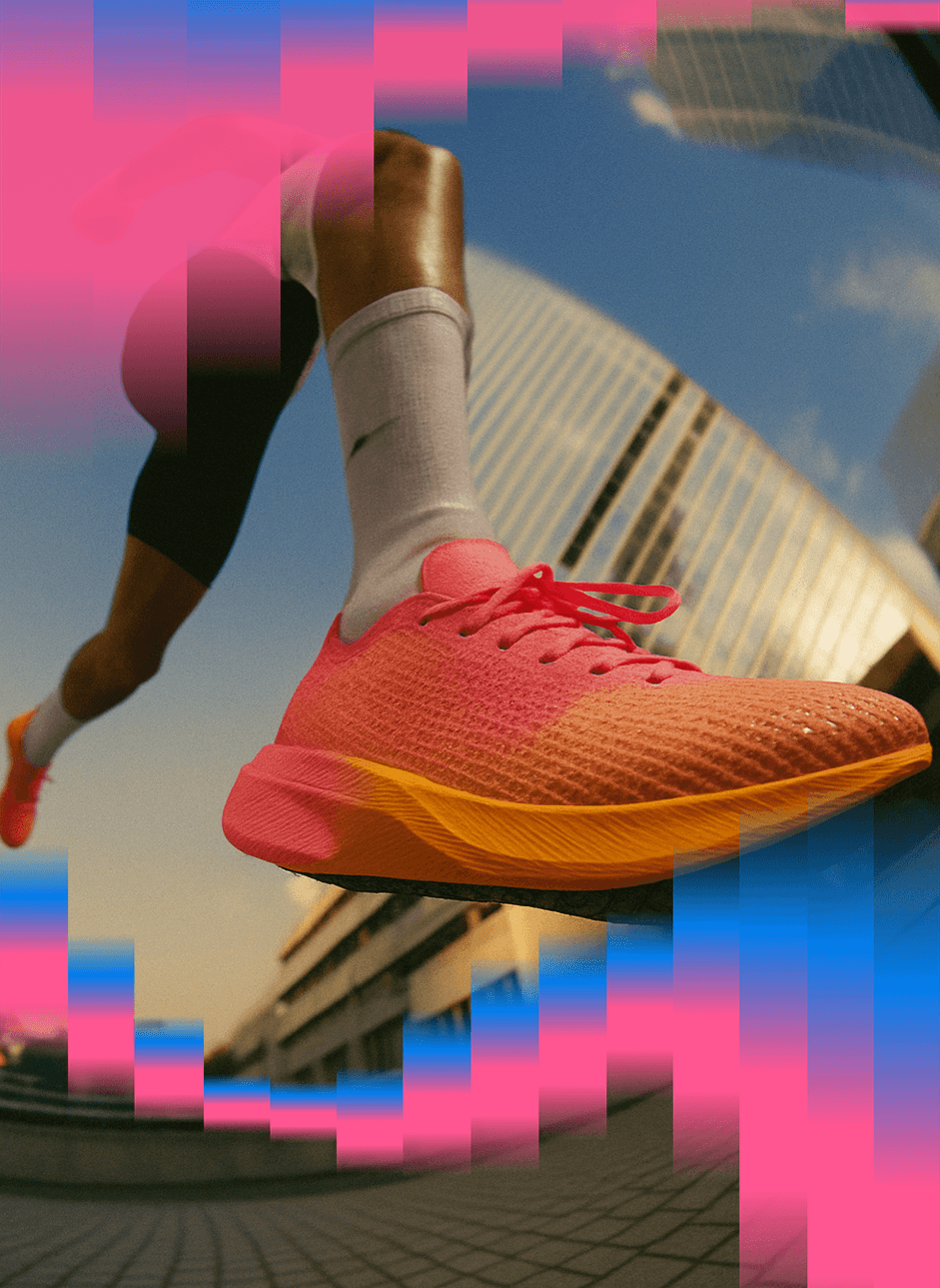 Runner overlooking city skyline