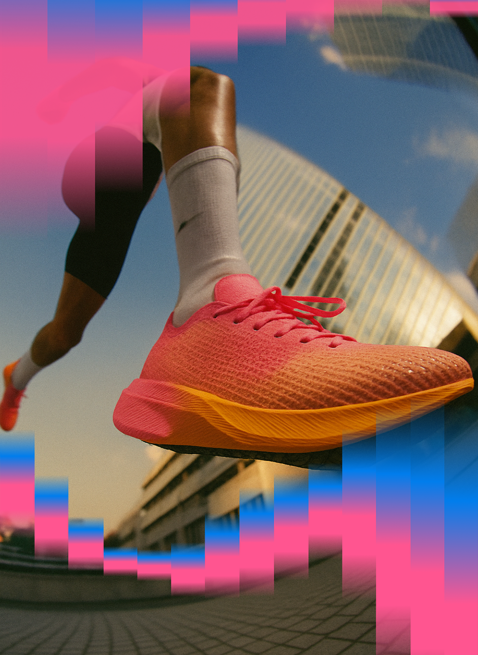 Runner overlooking city skyline